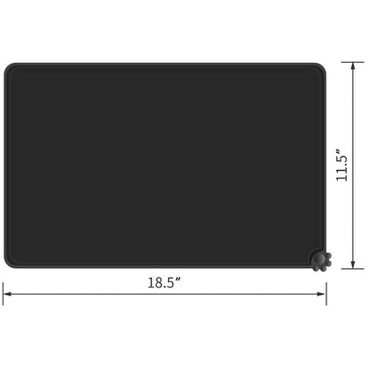 WOOZAPET Silicone Non-Slip Waterproof Large Feeding Mat for Dogs & Cats — Black
