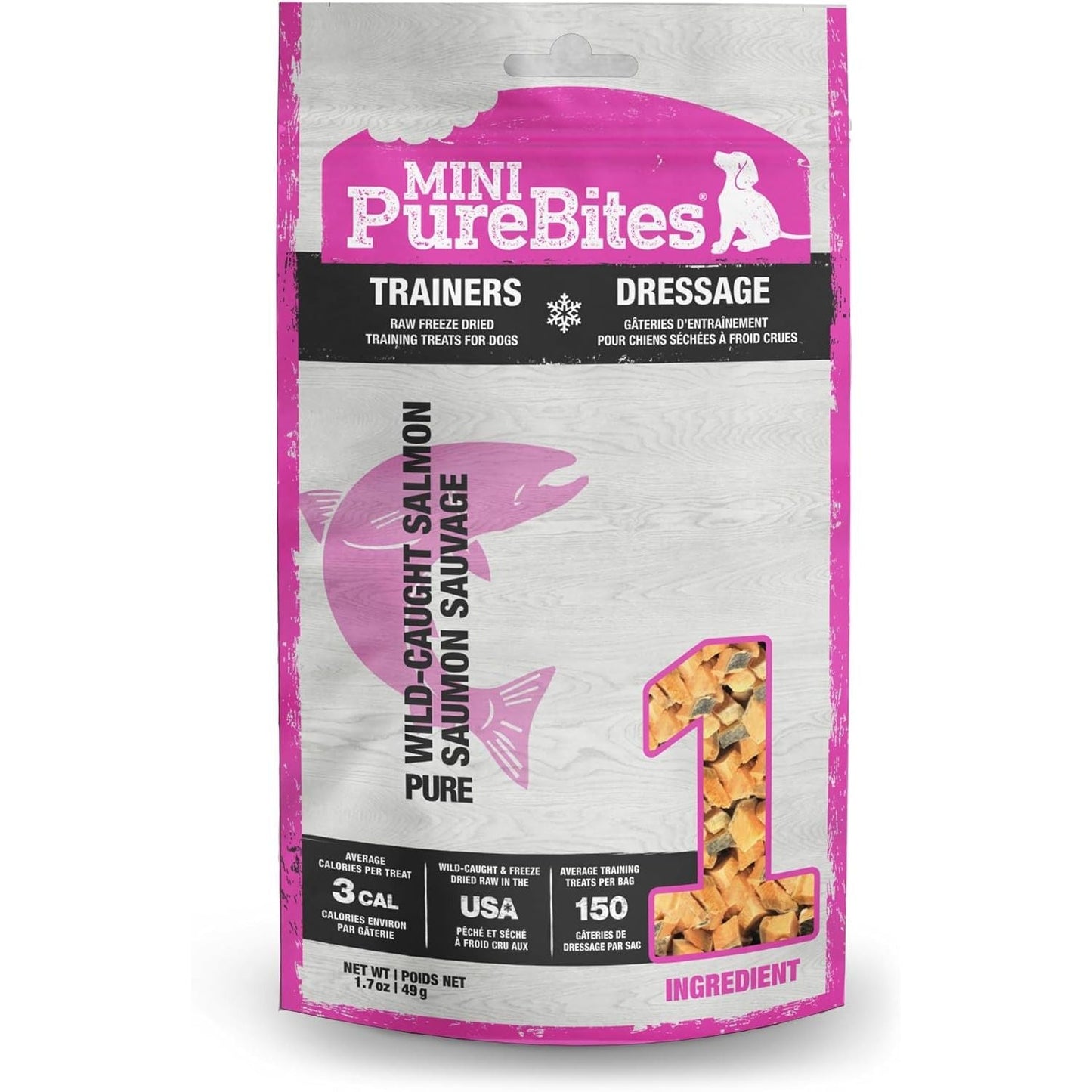 Mini PureBites Salmon Freeze-Dried Trainer Dog Treats — 1.7 oz