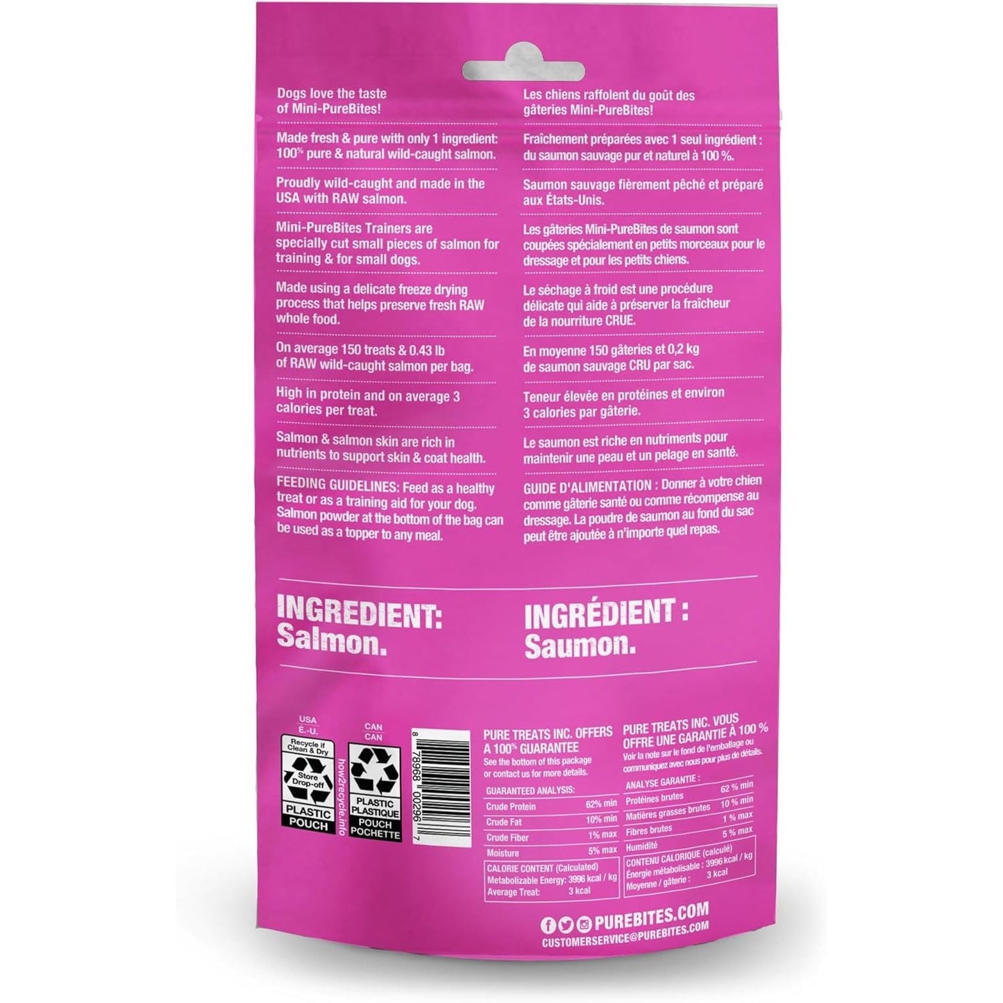 Mini PureBites Salmon Freeze-Dried Trainer Dog Treats — 1.7 oz