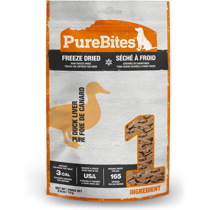 PureBites Duck Liver Freeze-Dried Dog Treats — Single Ingredient, 2.6 oz