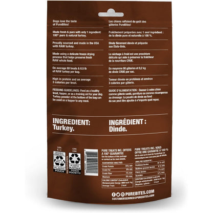 PureBites Turkey Freeze-Dried Dog Treats — Single Ingredient, 2.47 oz