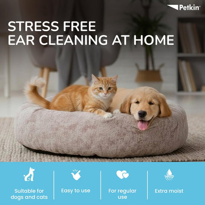 Petkin Jumbo Pet Ear Wipes for Dogs & Cats — 80 Count