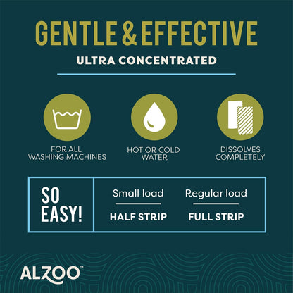 ALZOO Pet Laundry Detergent Strips — Hypoallergenic, 12 Strips
