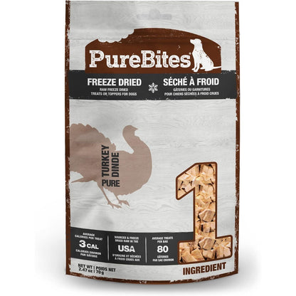 PureBites Turkey Freeze-Dried Dog Treats — Single Ingredient, 2.47 oz