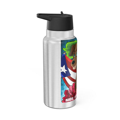 Manga - Tumbler de 32oz - Perro con bandera