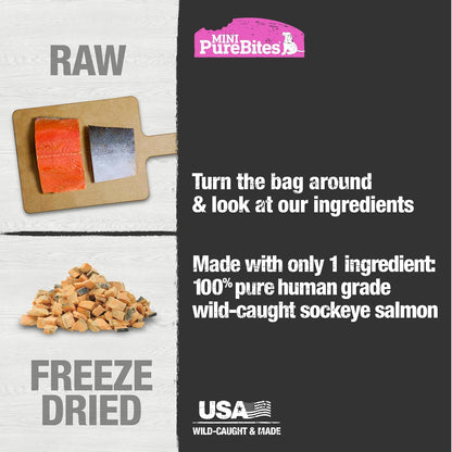 Mini PureBites Salmon Freeze-Dried Trainer Dog Treats — 1.7 oz