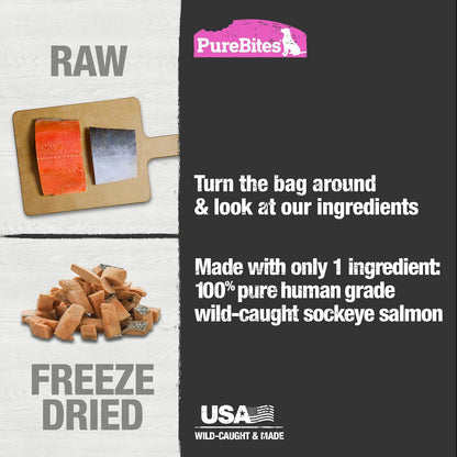 PureBites Freeze-Dried Salmon Dog Treats — Single Ingredient