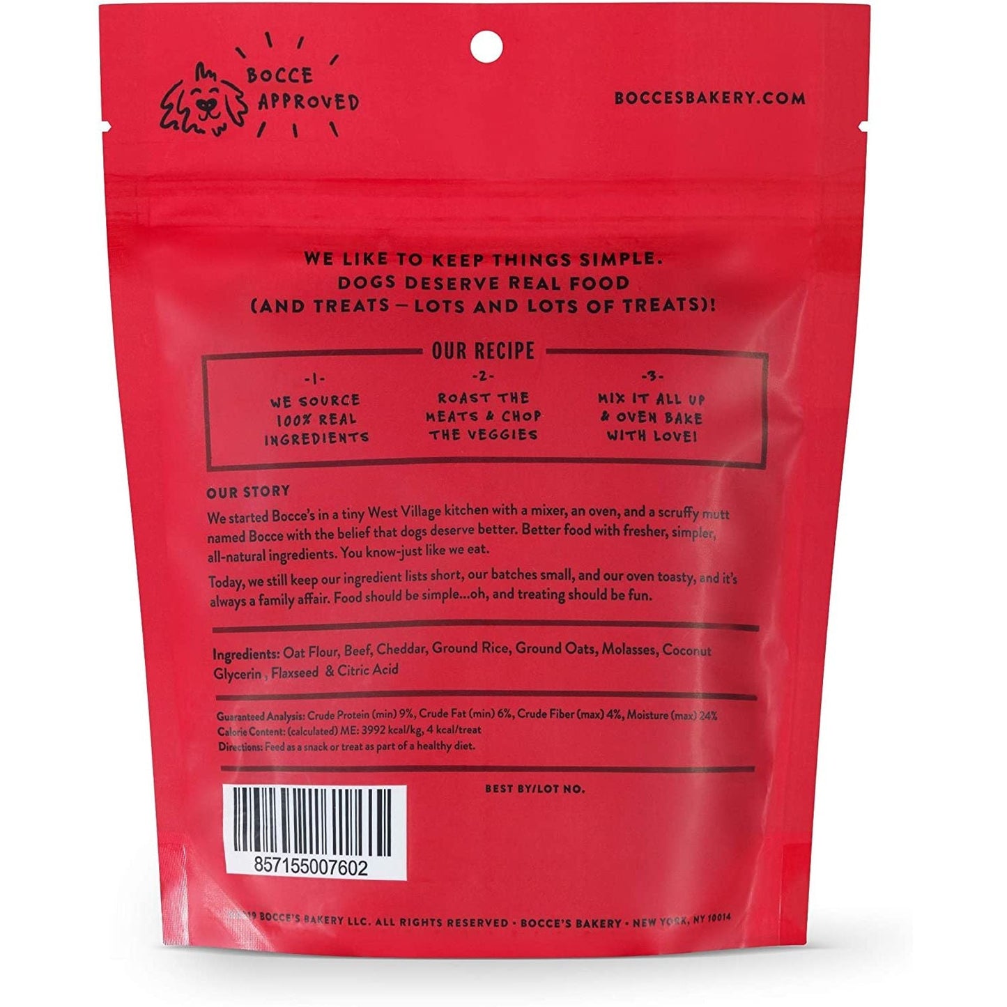 Bocce's Bakery Say Moo Beef & Cheddar Training Treats — 6 oz