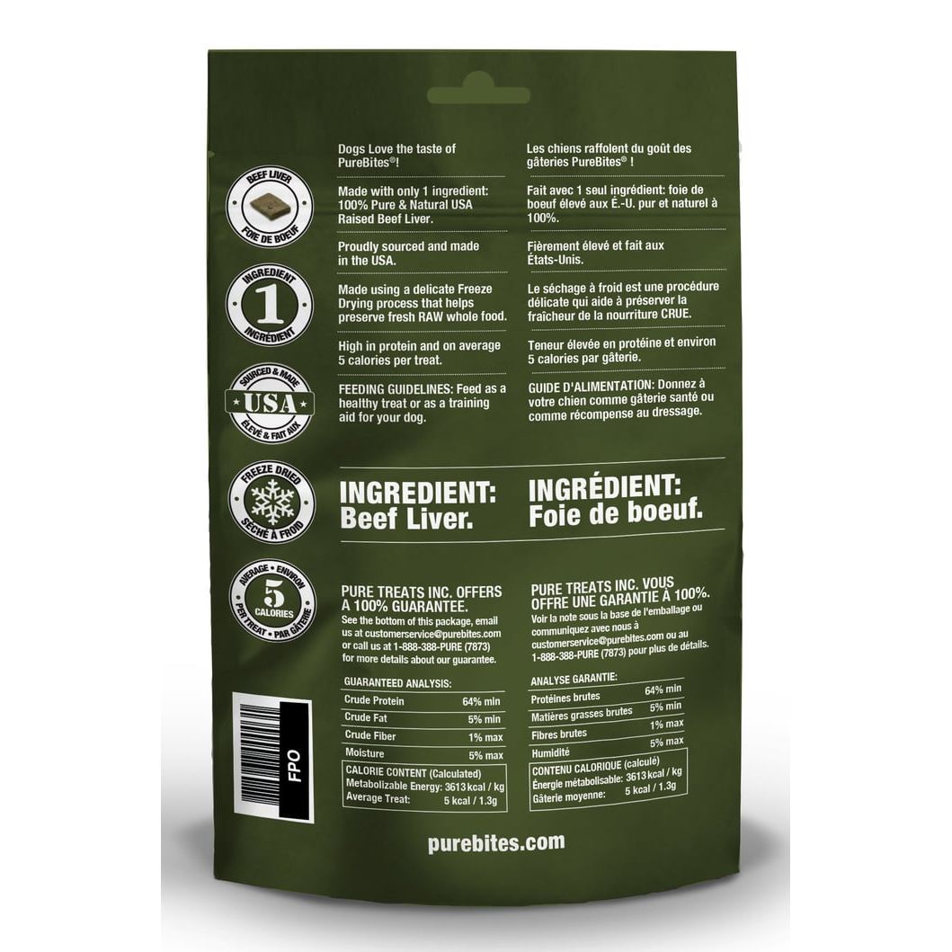 PureBites Beef Liver Freeze-Dried Dog Treats — Single Ingredient