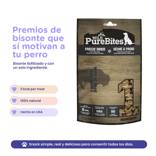 PureBites Wild Bison Freeze-Dried Dog Treats — Single Ingredient, 2.1 oz