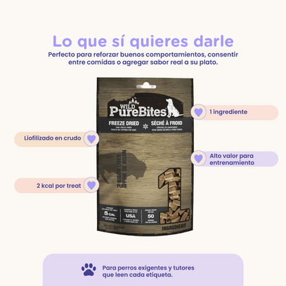 PureBites Wild Bison Freeze-Dried Dog Treats — Single Ingredient, 2.1 oz