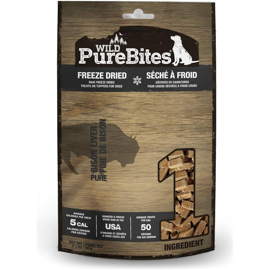 PureBites Wild Bison Freeze Dried Dog Treats, 2.1 oz