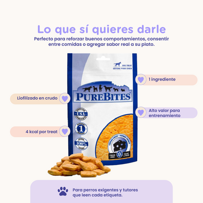 PureBites Cheddar Cheese Freeze-Dried Dog Treats — Single Ingredient