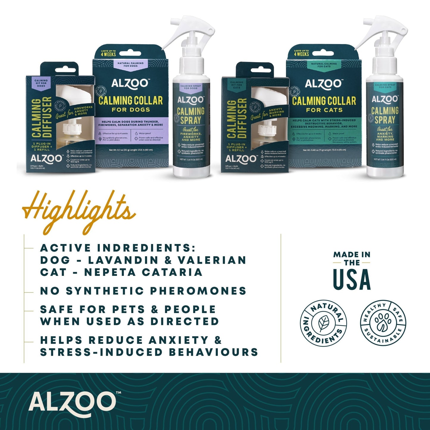 ALZOO Natural Calming Spray for Dogs — 3.4 oz