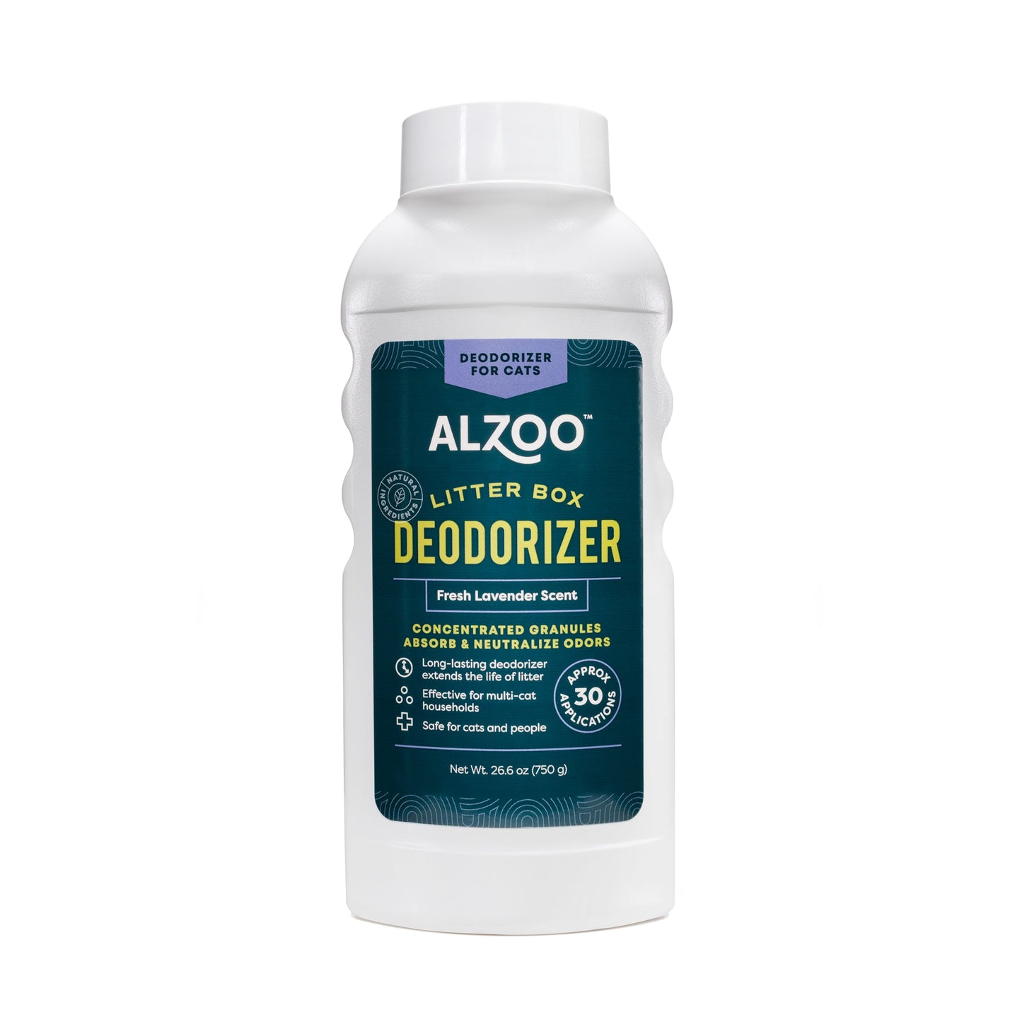 ALZOO Cat Litter Box Deodorizer — Fresh Lavender, 26 oz