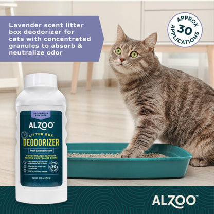 ALZOO Cat Litter Box Deodorizer — Fresh Lavender, 26 oz