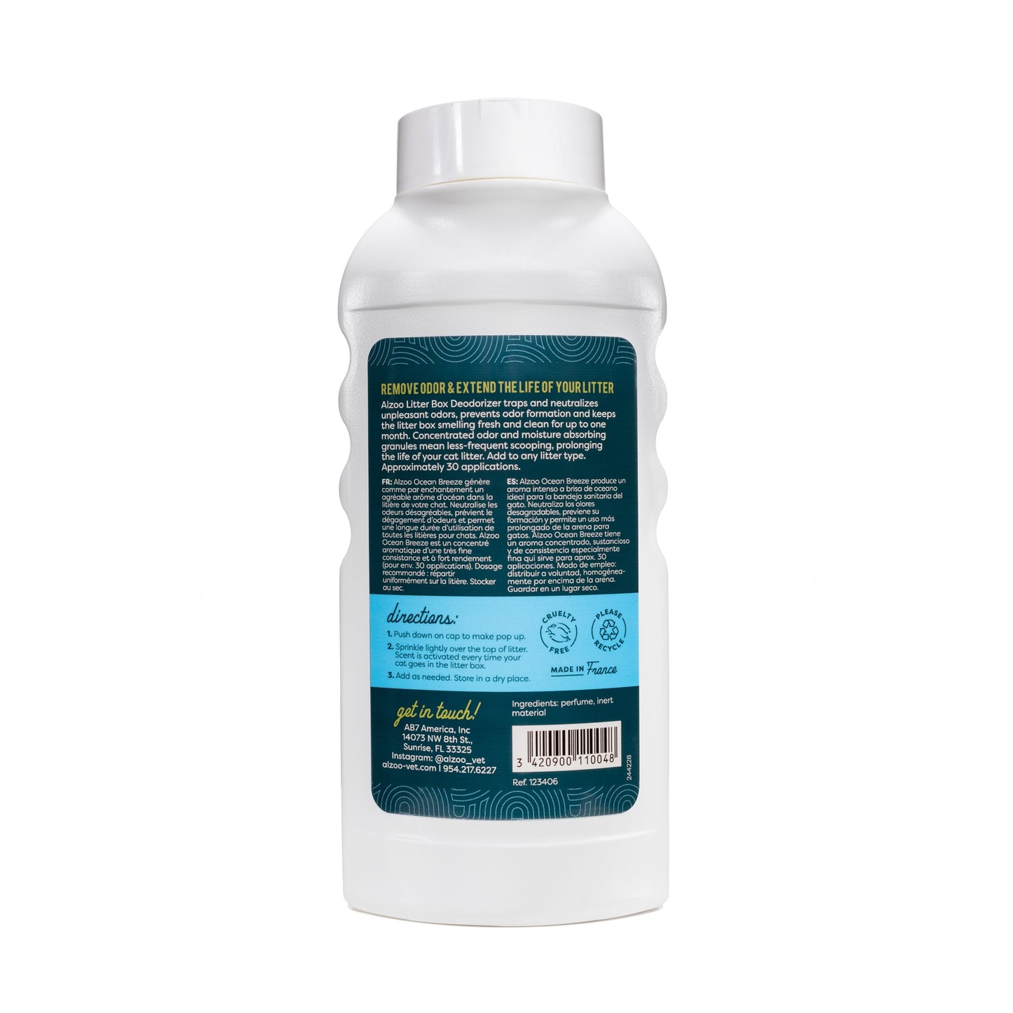ALZOO Cat Litter Box Deodorizer — Ocean Breeze, 26 oz