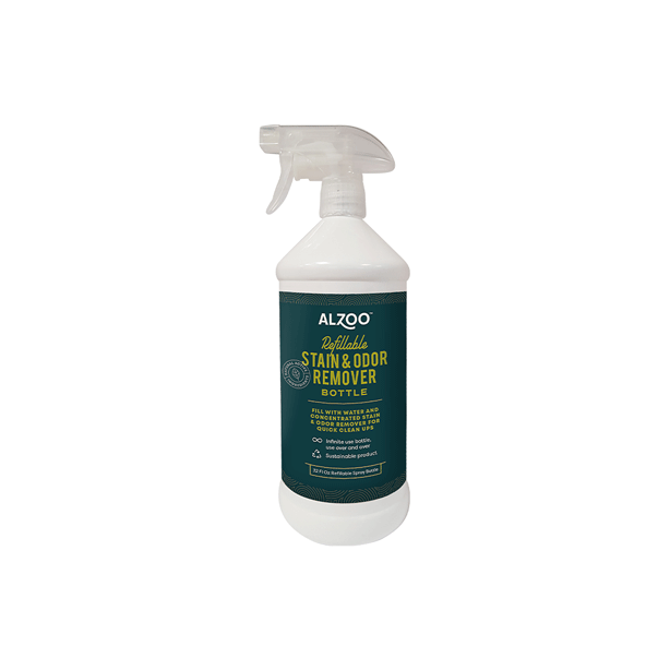 ALZOO Concentrated Enzyme Stain & Odor Remover + Refillable Bottle