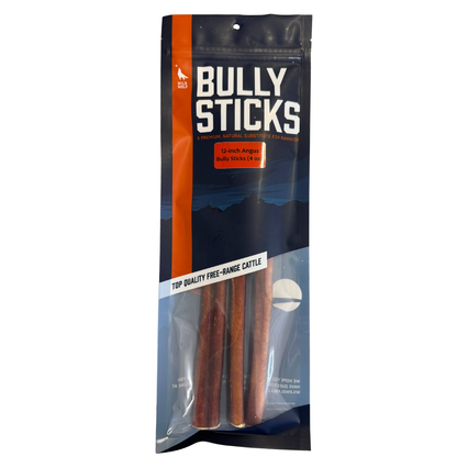 Wild Wolf 12" Angus Bully Sticks — 100% Natural Grass-Fed Dog Chews