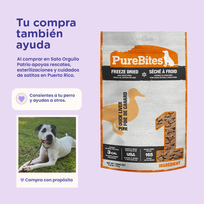 PureBites Duck Liver Freeze-Dried Dog Treats — Single Ingredient, 2.6 oz