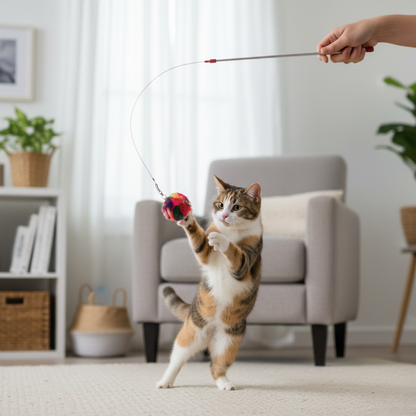 Go Cat Da Ball Crinkle Wand Cat Toy