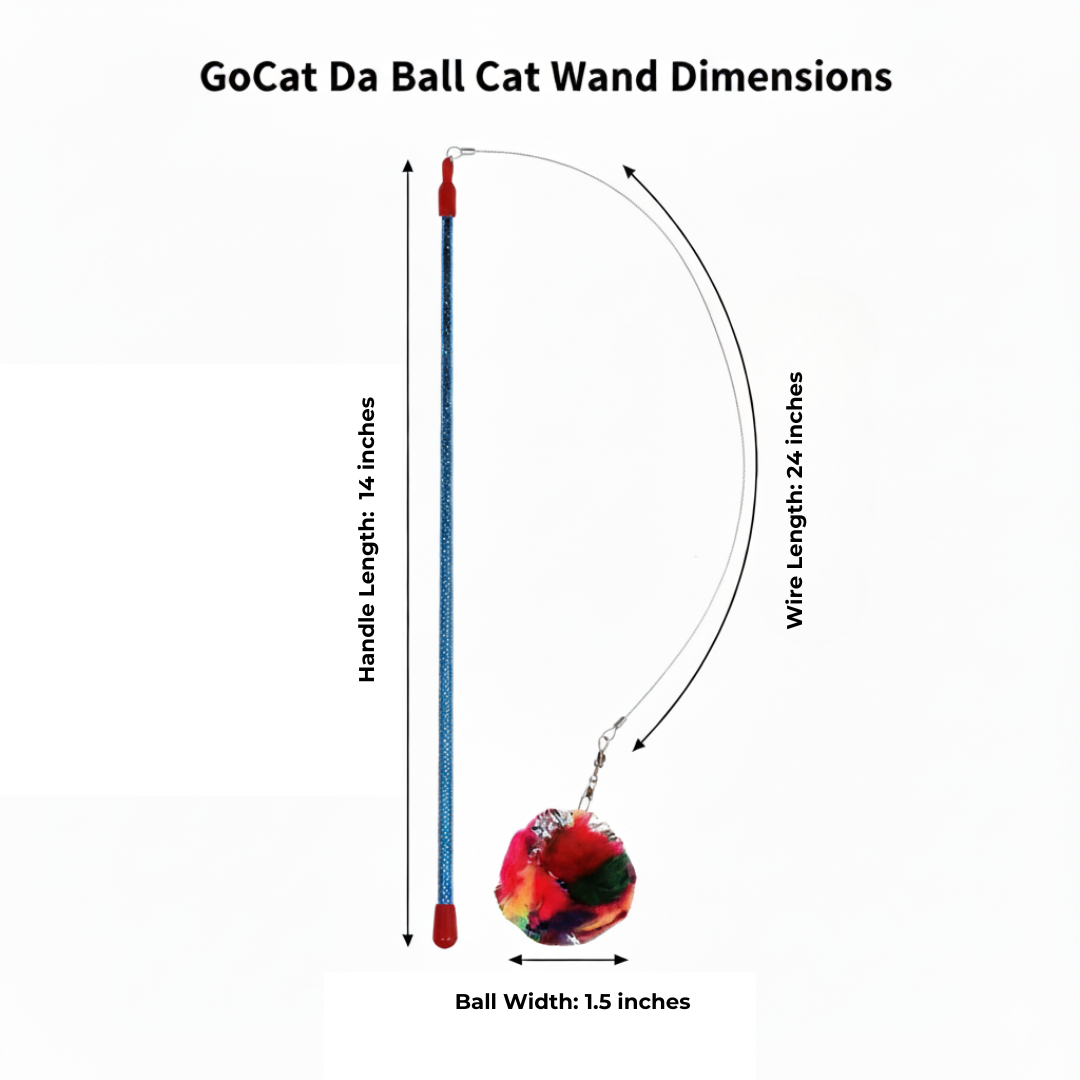 Go Cat Da Ball Crinkle Wand Cat Toy