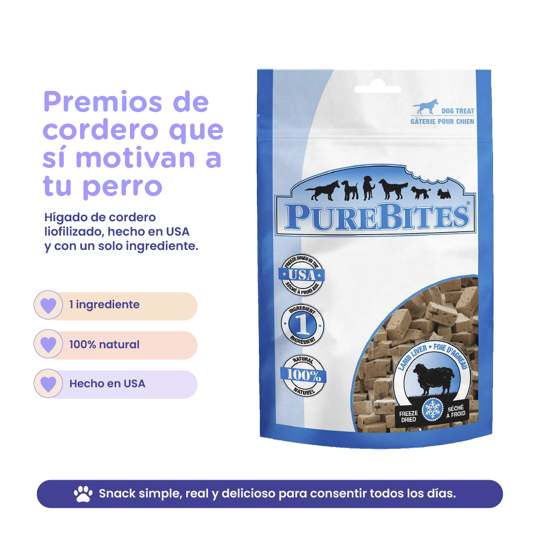 PureBites Lamb Liver Dog Treats — Single Ingredient, 3.35 oz