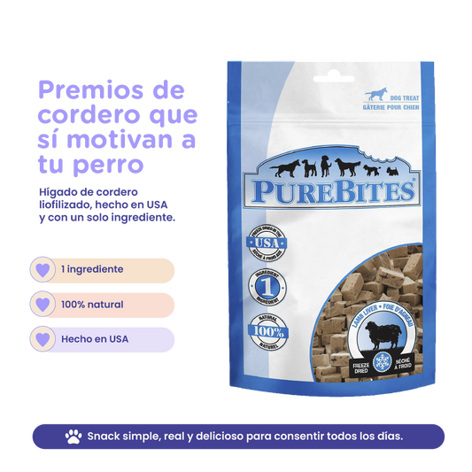 PureBites Lamb Liver Dog Treats — Single Ingredient, 3.35 oz