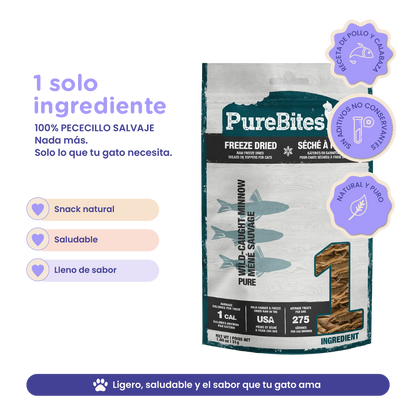 PureBites Minnows Freeze Dried Treats for Cats 1.09 Ounces