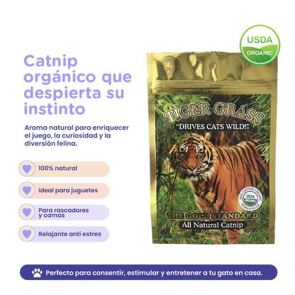 Tiger Grass Buds Organic Catnip 1 oz. Foil Bag