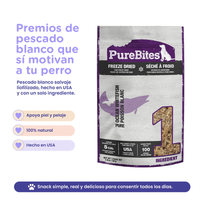 PureBites Ocean Whitefish Freeze-Dried Dog Treats — Single Ingredient