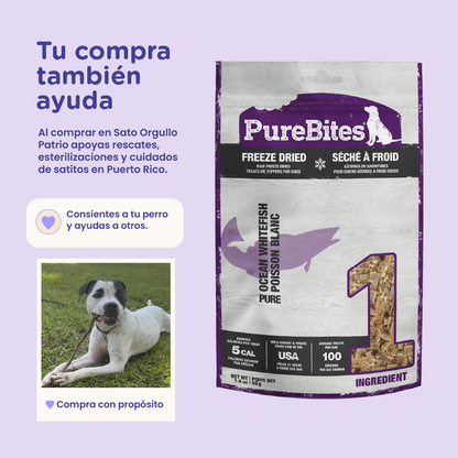 PureBites Ocean Whitefish Freeze-Dried Dog Treats — Single Ingredient