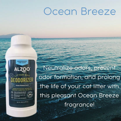 ALZOO Cat Litter Box Deodorizer — Ocean Breeze, 26 oz