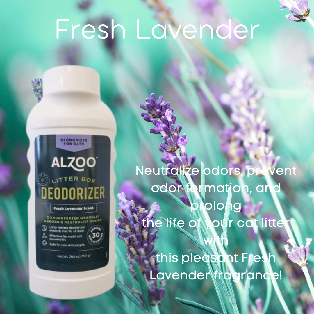ALZOO Cat Litter Box Deodorizer — Fresh Lavender, 26 oz