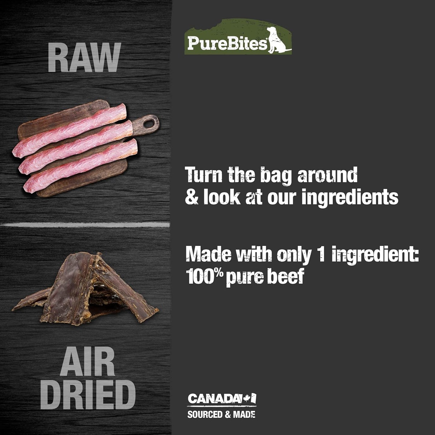 PureBites Beef Tenders Jerky Treats for Dogs 7.5 oz