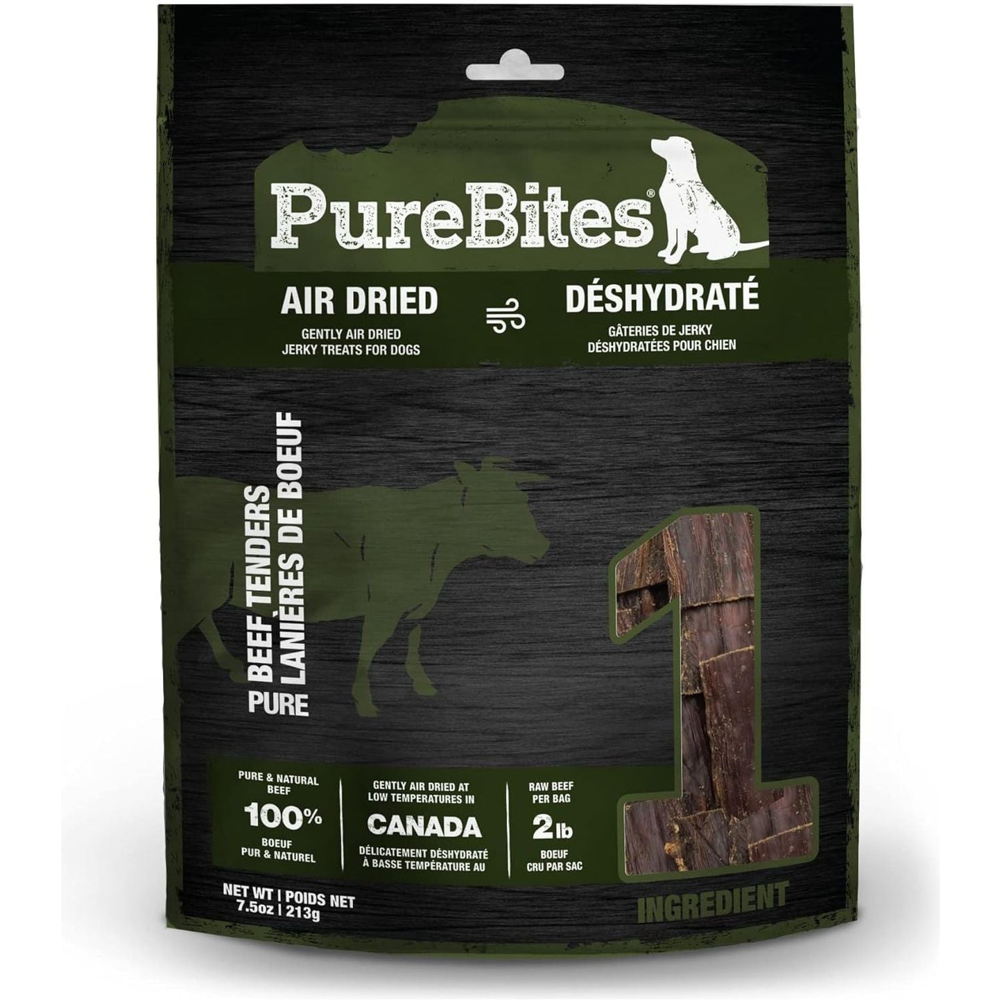 PureBites Beef Jerky Dog Treats — Single Ingredient, 7.5 oz