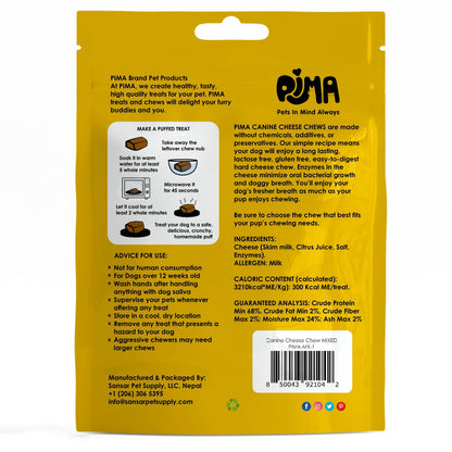 PIMA Canine Himalayan Cheese Chews — Mixed Large, 9.9 oz (3 Pack, Dogs Under 65 lbs)