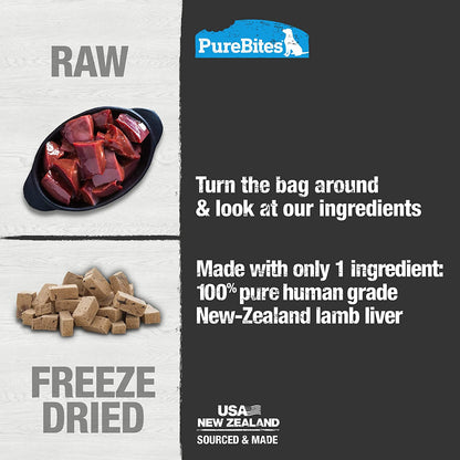 Mini PureBites Lamb Liver Freeze-Dried Trainer Dog Treats