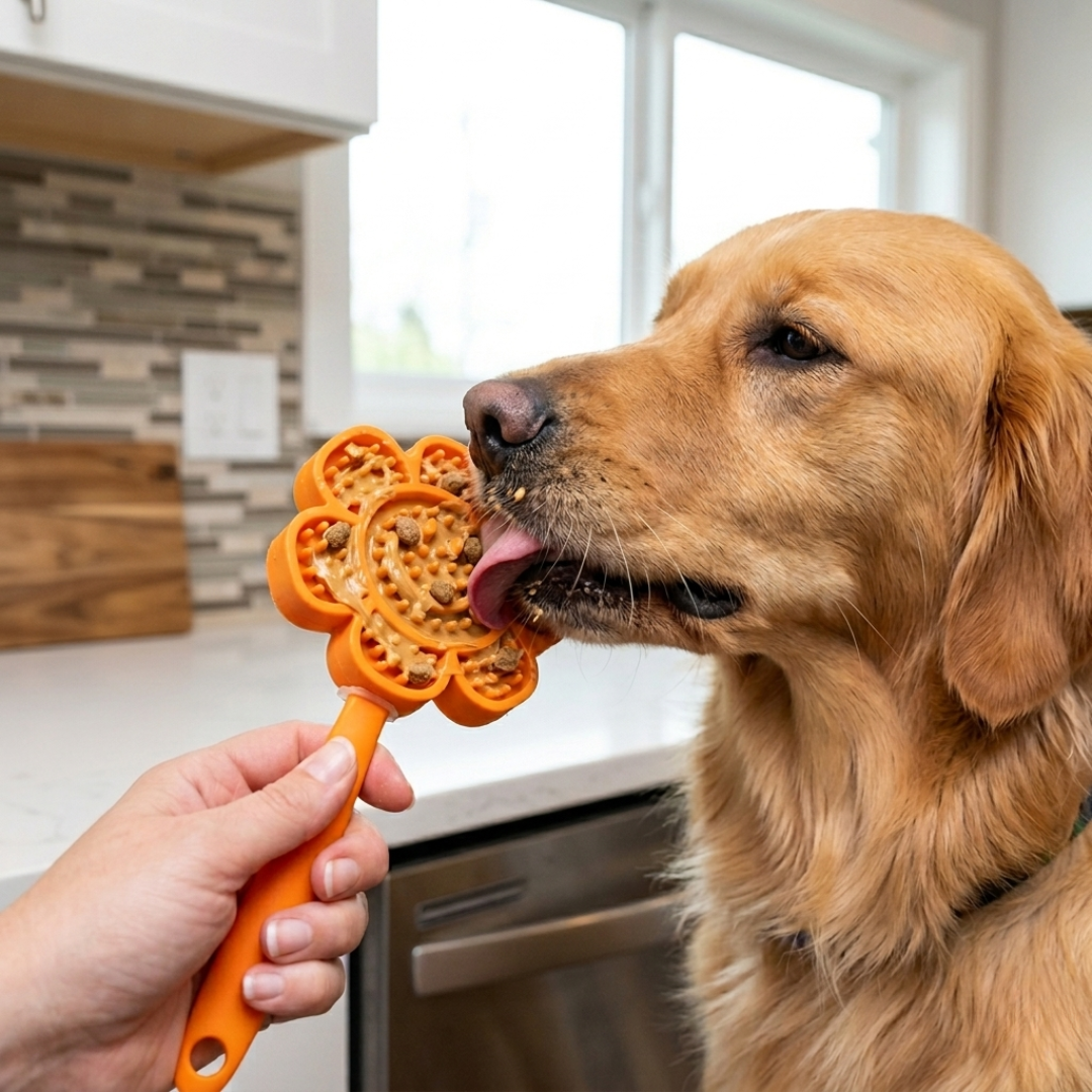 Spunky Pup Slow Feeder Lick-Pops — Handheld Lick Pad