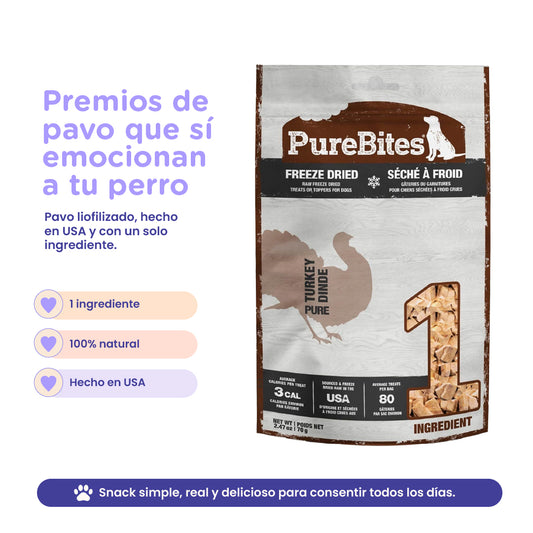 PureBites Turkey Freeze-Dried Dog Treats — Single Ingredient, 2.47 oz