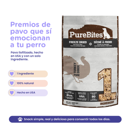PureBites Turkey Freeze-Dried Dog Treats — Single Ingredient, 2.47 oz