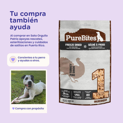 PureBites Turkey Freeze-Dried Dog Treats — Single Ingredient, 2.47 oz