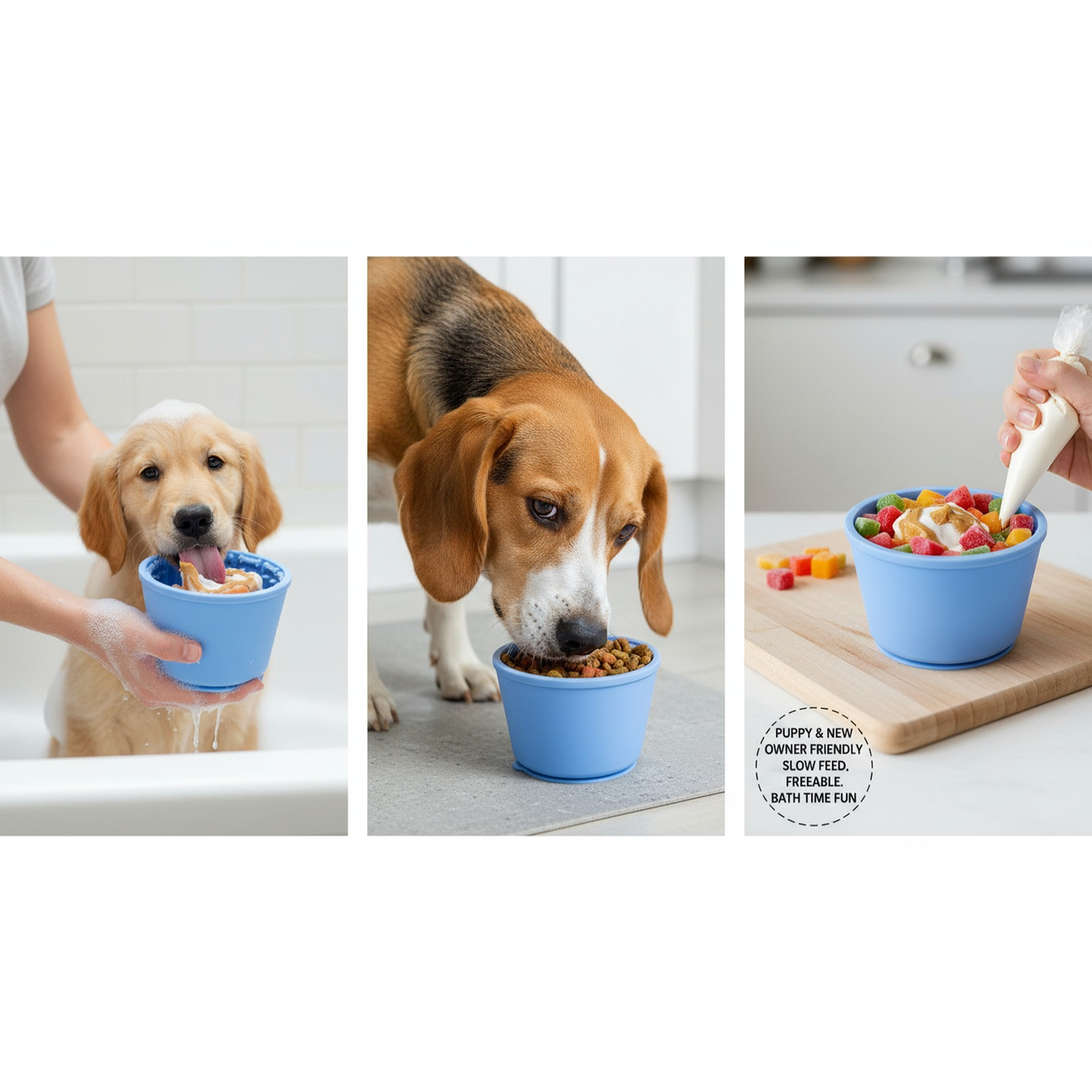 WOOZAPET Buddy Bowl Slow Feeder & Lick Bowl for Dogs