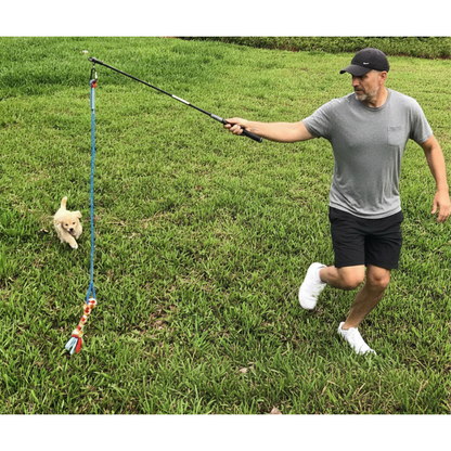 WOOZAPET Interactive Flirt Pole Dog Toy — Fleece Rope Lure