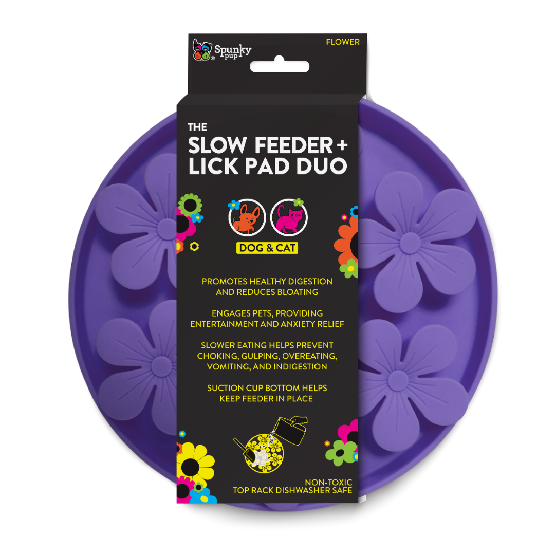 Spunky Pup Slow Feeder & Lick Pad Combo for Dogs and Cats