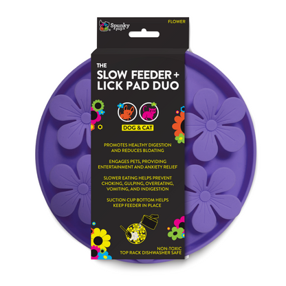 Spunky Pup Slow Feeder & Lick Pad Combo for Dogs and Cats