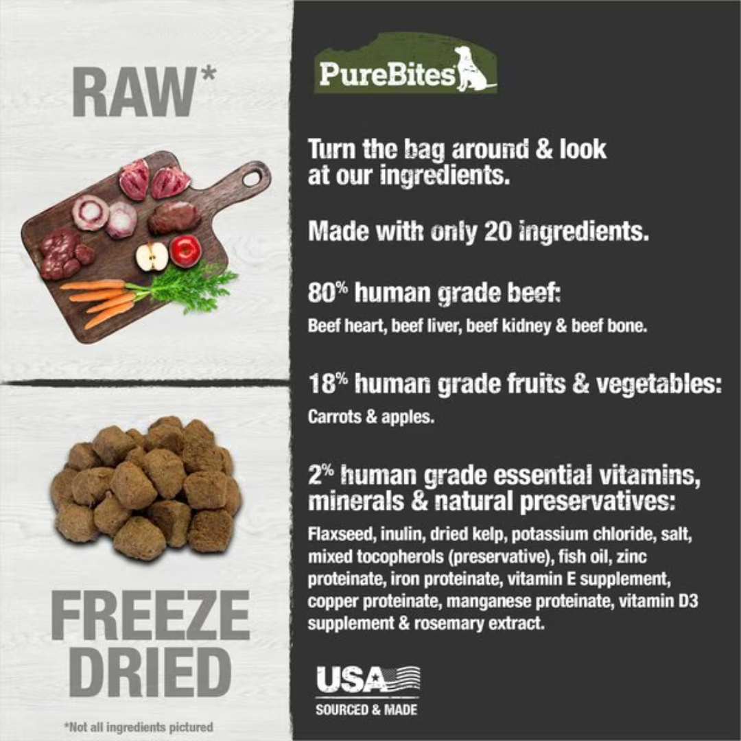 PureBites Beef Food Topper for Dogs — Single Ingredient, 3 oz