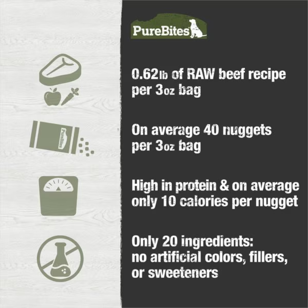 PureBites Beef Food Topper for Dogs — Single Ingredient, 3 oz