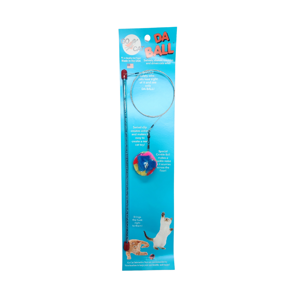 Go Cat Da Ball Crinkle Wand Cat Toy