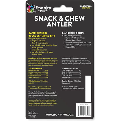 Spunky Pup Snack & Chew Antler Dog Chew Toy — Medium